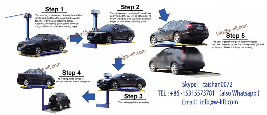 CE Approved Double Cars Elevated Car Parking Garage Laser Parking System Basement Car Stack Parking System Vertical Parking