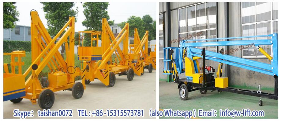 Factory sale towable boom lift, trailer mounted cherry picker man lift for sale