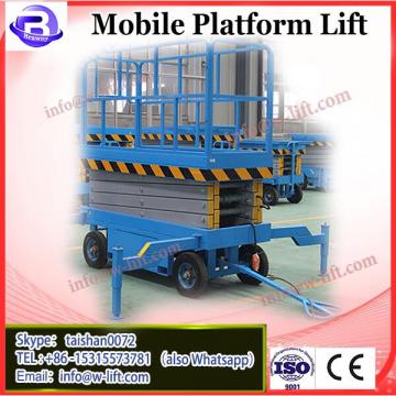 8M 500KG Mobile scissor lift platform/hydraulic aerial work platform elevator used/cheap car lifts