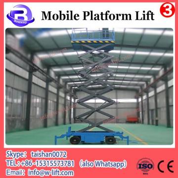 10m 200kgs scissor type elevating mobile lift platform, electric hydraulic scissors lift platform for sale