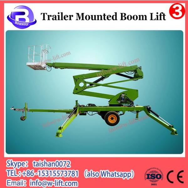 Trailer mounted towable spider boom lift table with diesel engine #2 image
