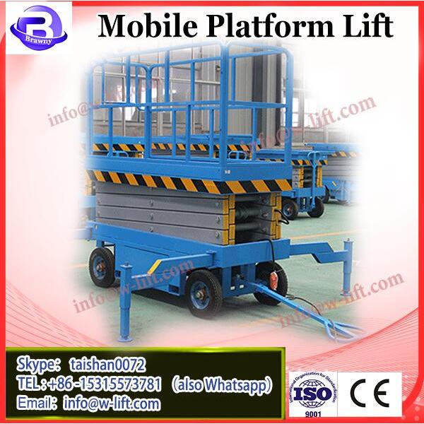 10m 200kgs scissor type elevating mobile lift platform, electric hydraulic scissors lift platform for sale #1 image