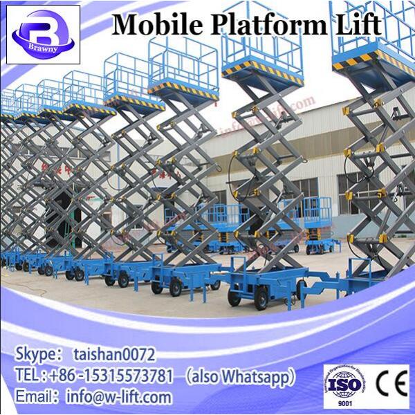 10m 200kgs scissor type elevating mobile lift platform, electric hydraulic scissors lift platform for sale #2 image